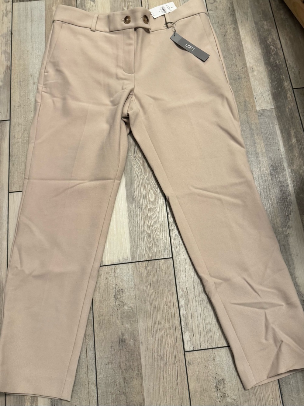 LOFT Women’s Straight Ankle Pants in Light Beige